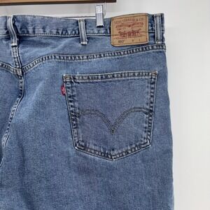 Levis 550 Jeans Men 50X29 Big And Tall Blue Relaxed Straight Leg Denim‎ Red Tab
